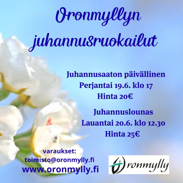 Juhannusruokailut 19.-20.6.